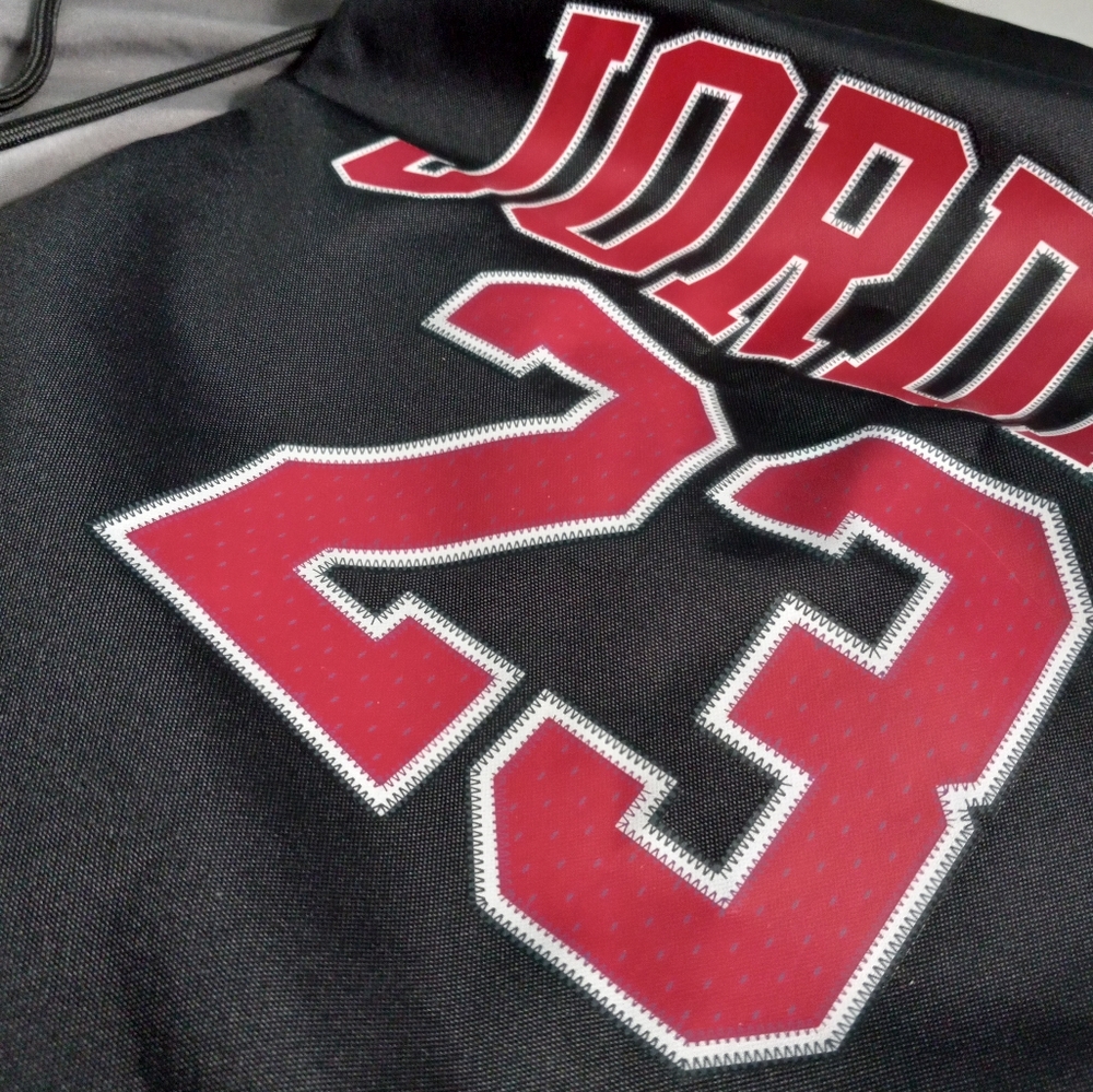 Jordan Black and Red Drawstring Bag